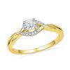 Image 1 : 10K Yellow-gold 0.10CTW DIAMOND FASHION RING