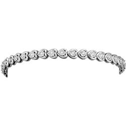 Sterling Silver Womens Round Natural Diamond Heart Love