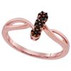 Image 1 : 10KT Rose Gold 0.06CTW DIAMOND MICRO-PAVE RING