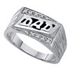 Image 1 : 10KT White Gold 0.06CTW DIAMOND DAD MENS RING