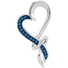 Image 1 : 10KT White Gold 0.10CTW BLUE DIAMOND FASHION PENDANT