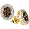Image 1 : 10K Yellow-gold 0.50CTW DIAMOND MICRO PAVE EARRING