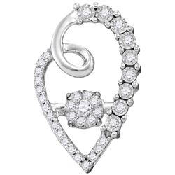 10kt White Gold Womens Round Diamond Moving Twinkle Clu