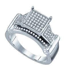 925 Sterling Silver White 0.25CTW DIAMOND MICRO PAVE RI