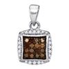 Image 1 : 10K 925-Sterling 0.25CTW DIAMOND MICRO-PAVE PENDANT