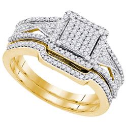 10K Yellow-gold 0.40CTW DIAMOND MICRO-PAVE BRIDAL RING