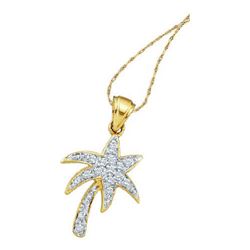 10KT Yellow Gold 0.10CTW DIAMOND TREE PENDANT