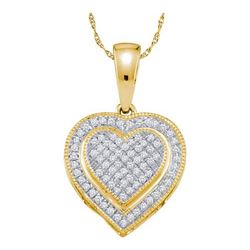 10KT Yellow Gold 0.25CTW DIAMOND HEART PENDANT