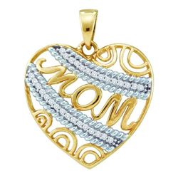 10KT Yellow Gold 0.10CTW DIAMOND MOM PENDANT