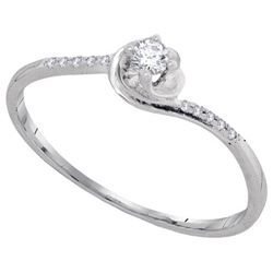 10KT White Gold 0.10CTW DIAMOND FASHION RING