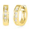 Image 1 : 10K Yellow-gold 0.06CTW DIAMOND HOOPS EARRING