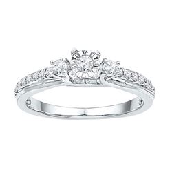 10KT White Gold 0.33CTW-Diamond BRIDAL RING