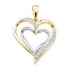 Image 1 : 10KT Yellow Gold 0.10CTW DIAMOND LADIES HEART PENDANT