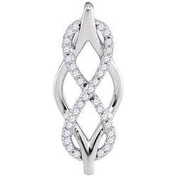 10KT White Gold 0.08CTW-Diamond MICRO-PAVE PENDANT