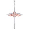 Image 1 : 10KT White Gold Two Tone 0.12CTW-Diamond CROSS PENDANT