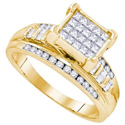 925 Sterling Silver Yellow 1.00CTW DIAMOND FASHION RING