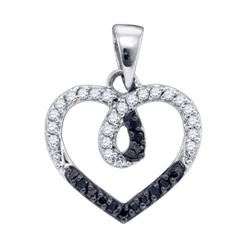 925 Sterling Silver White 0.23CTW DIAMOND HEART PENDANT