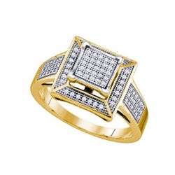 10K Yellow-gold 0.25CT DIAMOND MICRO PAVE RING