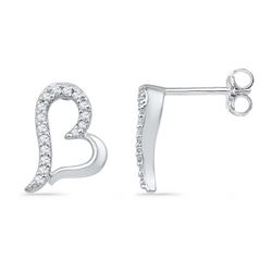 10KT White Gold 0.10CTW DIAMOND FASHION EARRING