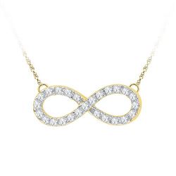 10K Yellow-gold 0.20CTW DIAMOND INFINITY NECKLACE