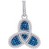 Image 1 : 10KT White Gold 0.40CTW-Diamond MICRO-PAVE PENDANT