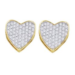 10KT Yellow Gold 0.33CTW DIAMOND LADIES HEART EARRINGS