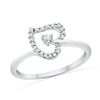 Image 1 : 10KT White Gold 0.13CTW DIAMOND HEART RING