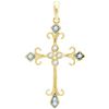 Image 1 : 10kt Yellow Gold Womens Round Natural Diamond Cross Fas