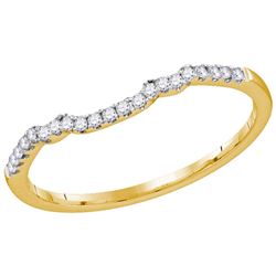 14kt Yellow Gold Womens Round Diamond Contoured Slender