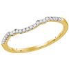 Image 1 : 14kt Yellow Gold Womens Round Diamond Contoured Slender