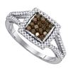 Image 1 : 10KT White Gold 0.50CTW COGNAC DIAMOND FASHION RING