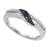 Image 1 : 10K White-gold 0.19CT BLACK DIAMOND FASHION RING