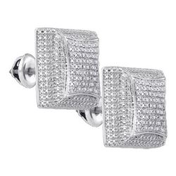 925 Sterling Silver White 0.14CT-DIAMOND MICRO-PAVE EAR