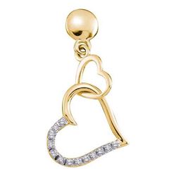 14KT Yellow Gold 0.10CTW HEART DIAMOND LADIES FASHION E