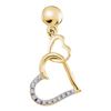 Image 1 : 14KT Yellow Gold 0.10CTW HEART DIAMOND LADIES FASHION E