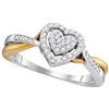 Image 1 : 10KT White Gold Two Tone 0.21CTW DIAMOND HEART RING