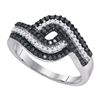 Image 1 : 10K White-gold 0.50CTW BLACK DIAMOND FASHION RING