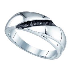 10KT White Gold 0.12CT DIAMOND FASHION MENS BAND