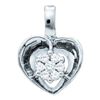 Image 1 : 10KT White Gold 0.08CTW DIAMOND HEART PENDANT