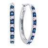 Image 1 : 925 Sterling Silver White 0.25CTW DIAMOND HOOPS EARRING