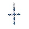 Image 1 : 10K White-gold 0.25CTW BLUE DIAMOND CROSS PENDANT