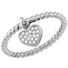 Image 1 : 10kt White Gold Womens Round Diamond Heart Dangle Stack