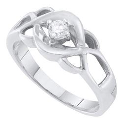 10KT White Gold 0.15CTW DIAMOND ROUND CENTER BRIDAL RIN