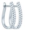 Image 1 : 10KT White Gold 0.24CT DIAMOND LADIES MICRO-PAVE EARRIN