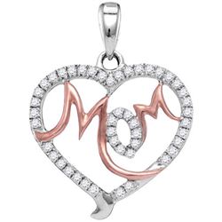 10KT White Gold Two Tone 0.30CTW-Diamond MOM PENDANT