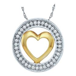 10KT White Gold 0.10CTW DIAMOND HEART PENDANT