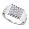 Image 1 : 925 Sterling Silver White 0.26CT DIAMOND MICRO-PAVE MEN