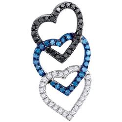 10KT White Gold 0.30CTW DIAMOND HEART PENDANT