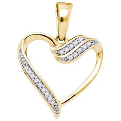 10K Yellow-gold 0.06CTW DIAMOND HEART PENDANT