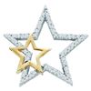 Image 1 : 10KT White Gold 0.15CTW DIAMOND STAR PENDANT